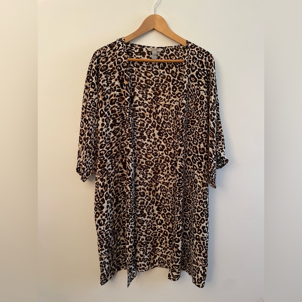 Nine.eight Leopard Print Beach Cover Up/ Cardigan S/M